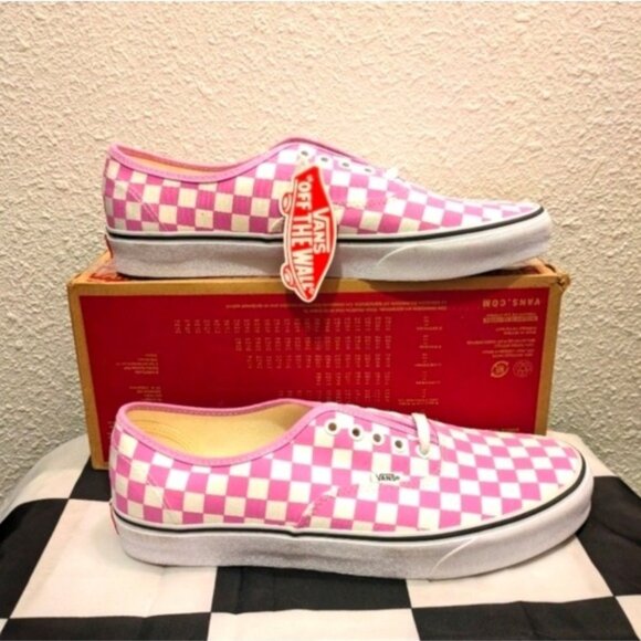 Vans Authentic Checkerboard Men Size 11.5 Orchid and White Pink 112025 - Picture 2 of 11
